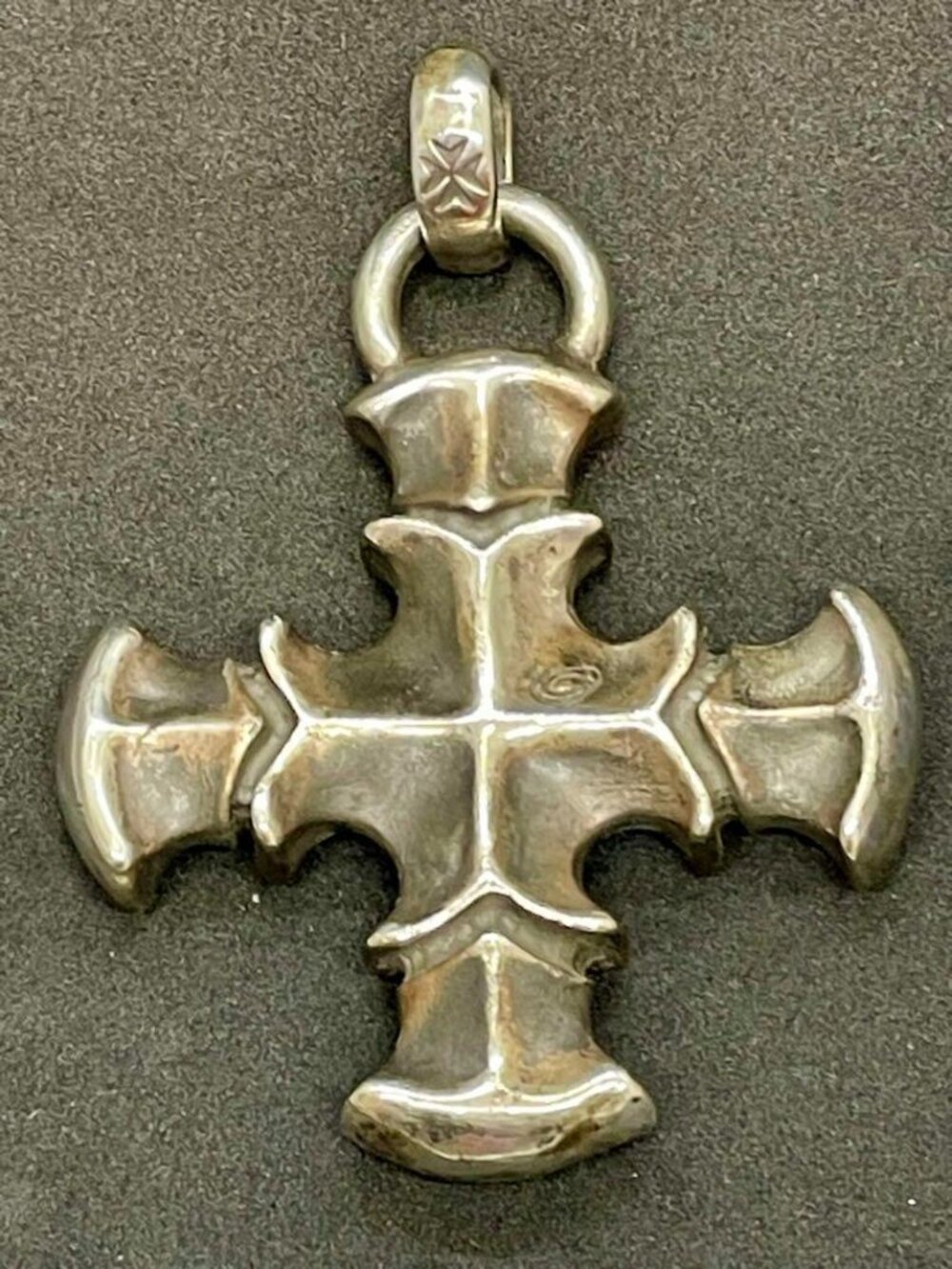 REID MFG Gothic Battle Axe Cross Pendant Large Silver Jewelry New